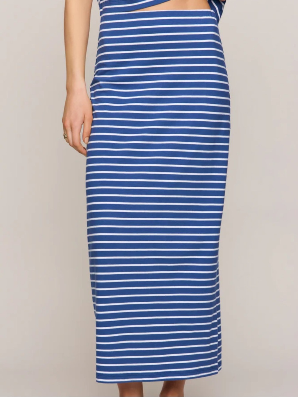 Striped Blue and White Maxi Skirt